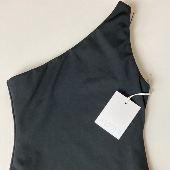Aexae NWT One Shoulder One-Piece Bathing Suit Minimalist Classic Cheeky Vacation - Picture 8 of 16
